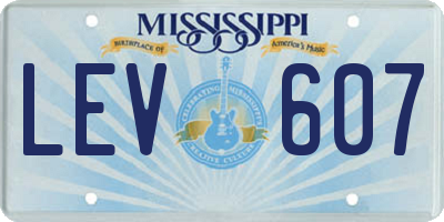 MS license plate LEV607