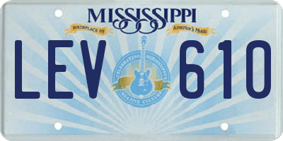 MS license plate LEV610