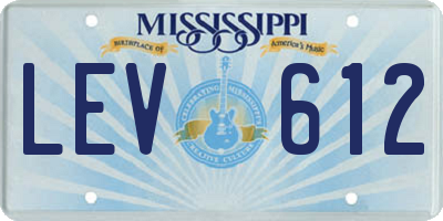 MS license plate LEV612