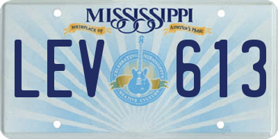 MS license plate LEV613