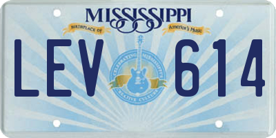 MS license plate LEV614