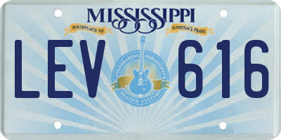 MS license plate LEV616