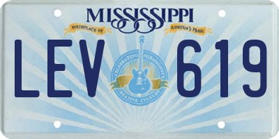 MS license plate LEV619