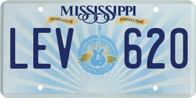 MS license plate LEV620