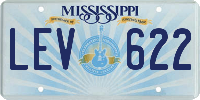MS license plate LEV622