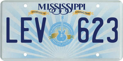 MS license plate LEV623