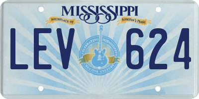 MS license plate LEV624