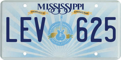MS license plate LEV625