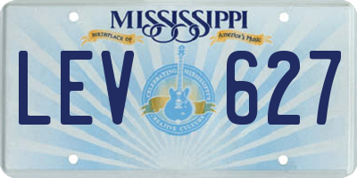 MS license plate LEV627