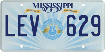 MS license plate LEV629