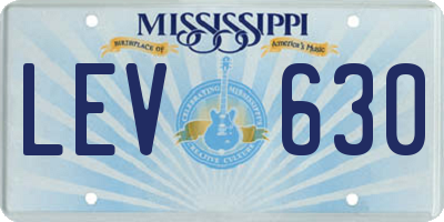 MS license plate LEV630