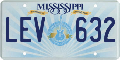 MS license plate LEV632