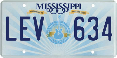 MS license plate LEV634
