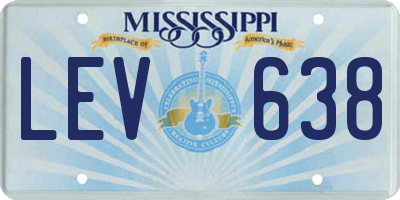 MS license plate LEV638