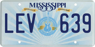 MS license plate LEV639