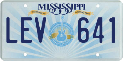 MS license plate LEV641
