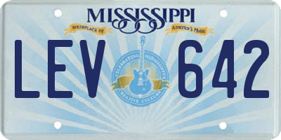 MS license plate LEV642