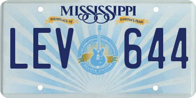 MS license plate LEV644