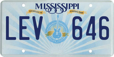 MS license plate LEV646