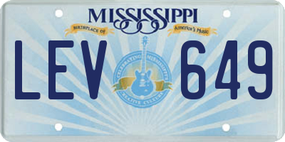 MS license plate LEV649