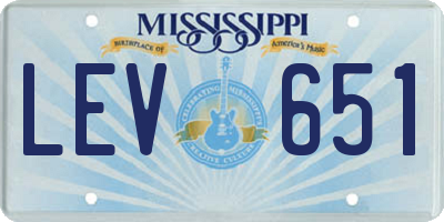 MS license plate LEV651