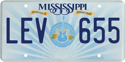 MS license plate LEV655