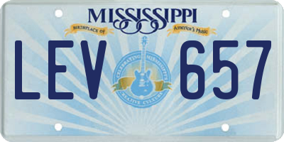 MS license plate LEV657
