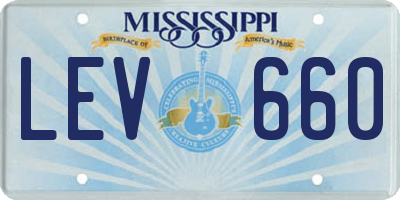 MS license plate LEV660