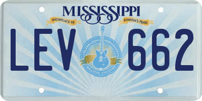 MS license plate LEV662