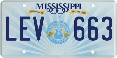 MS license plate LEV663