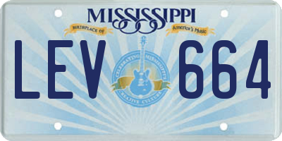 MS license plate LEV664