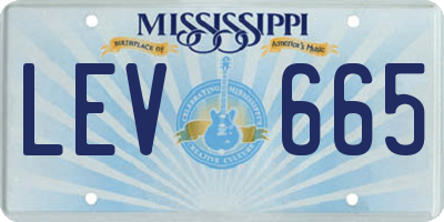 MS license plate LEV665