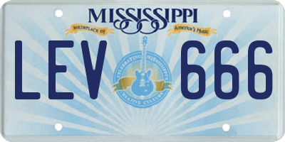 MS license plate LEV666