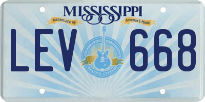 MS license plate LEV668
