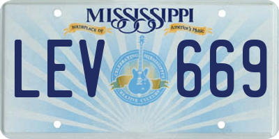 MS license plate LEV669