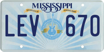 MS license plate LEV670