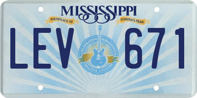 MS license plate LEV671