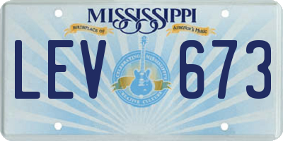 MS license plate LEV673