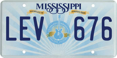 MS license plate LEV676