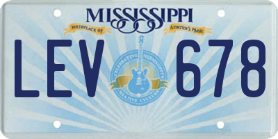 MS license plate LEV678