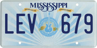 MS license plate LEV679