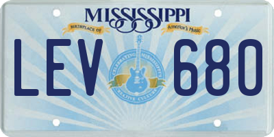 MS license plate LEV680