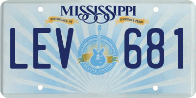 MS license plate LEV681