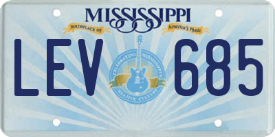 MS license plate LEV685
