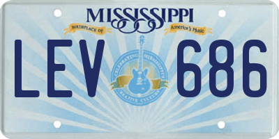 MS license plate LEV686