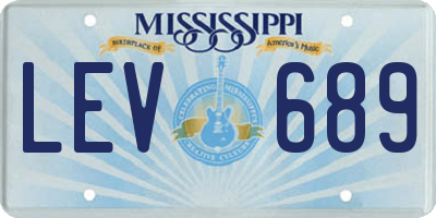 MS license plate LEV689