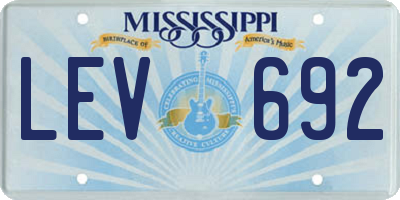 MS license plate LEV692