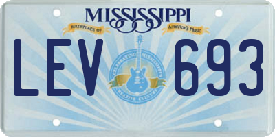 MS license plate LEV693