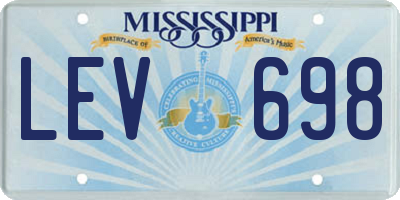 MS license plate LEV698
