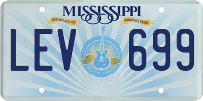 MS license plate LEV699